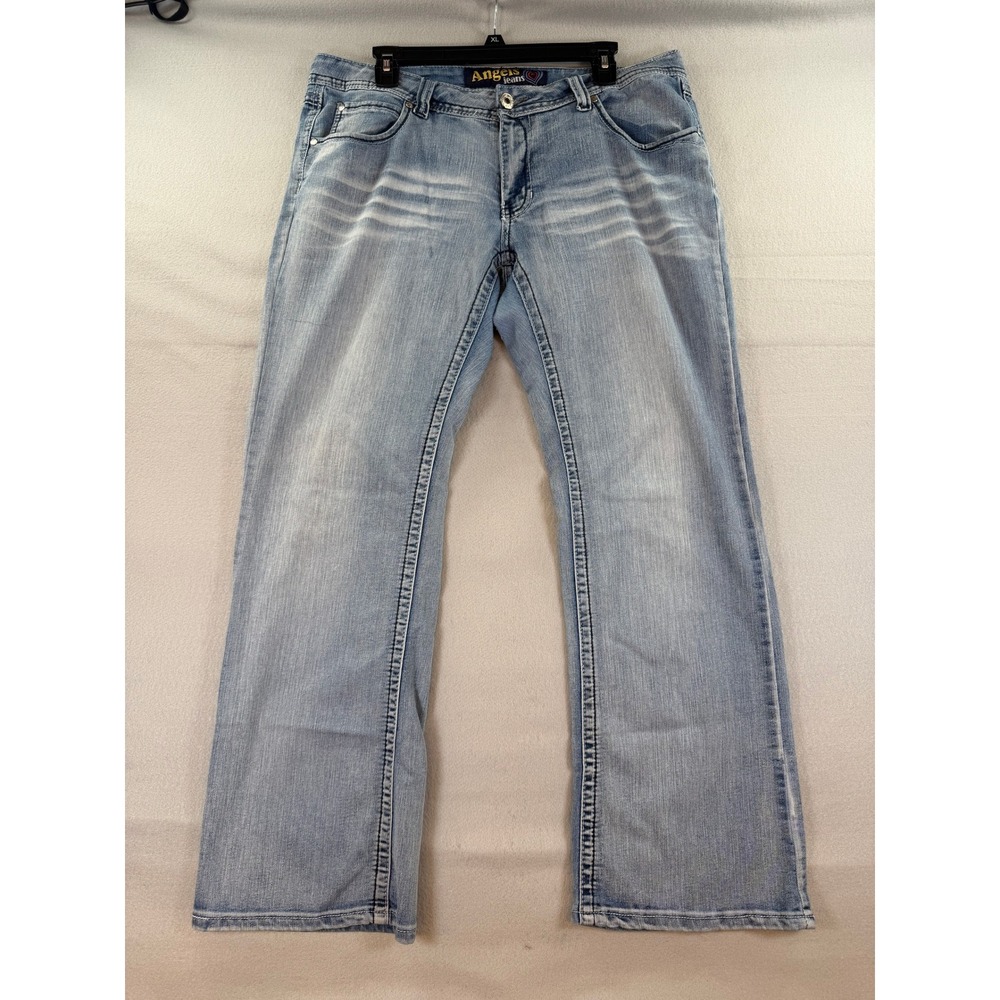 Angels Jeans Size 16 Light Wash Low Rise Bootcut Y2K 2000s Plus Flare